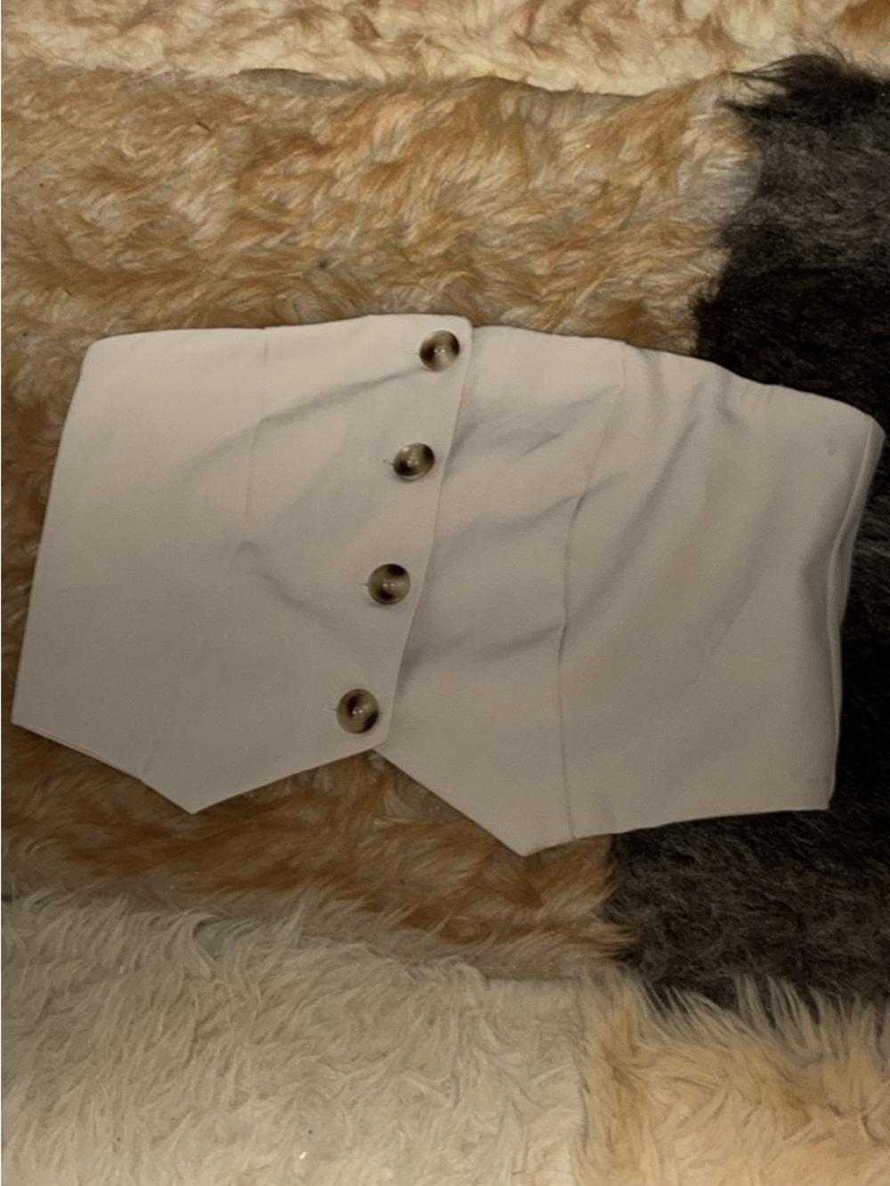 White High-Waist Button Front Women’s Skirt